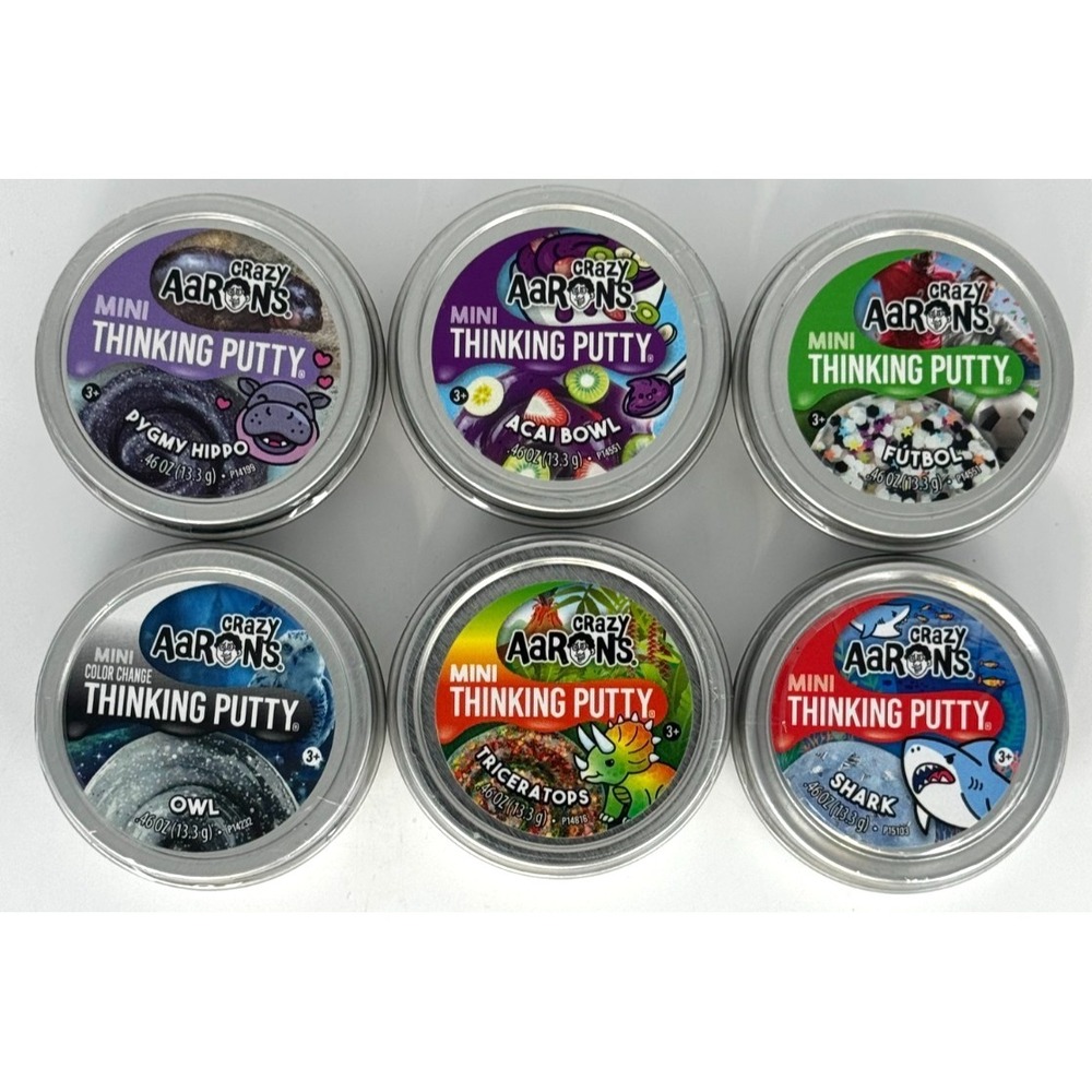 NEW Gift‎ Set of 7 Crazy Aaron's Putty .46oz Mini Tins - 7 Different (RUST)